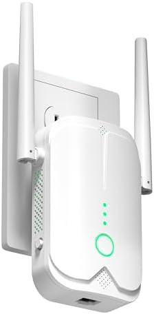 WiFi Extender Signal Booster Up to 9000sq.ft and 55+ Devices, WiFi Range Extender, Wireless Internet Repeater, Long Range Amplifier with Ethernet Port, 1-Key Setup, Access Point, Alexa Compatible