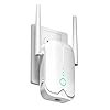 WiFi Extender Booster, WiFi Repeater WLAN Verstärker WiFi Extender bis zu 5000sq.ft Mit Repeater/AP Modus, Long Range Amplifier mit Ethernet Port zu Allen WLAN Geräten, 1-Key Setup, Access Point