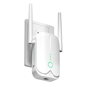 WiFi Extender Booster, WLAN Repeater Verstärker Bis Zu 5000sq.ft Mit Repeater/AP Modus, Long Range Amplifier Mit Ethernet Port Zu Allen Geräten, 1-Key Setup, Access Point