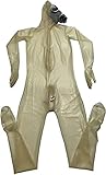 Transparent Full Cover Latex Catsuit Fetish Bodysuits Attach Gas Mask with Lockable Zipper,Transparent（Male）,X-Large