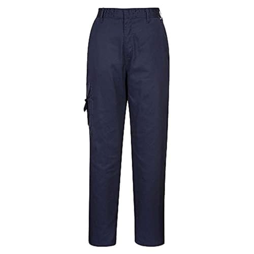 Portwest C099 Women's Combat Trousers Durable Lightweight Work Pants with Pockets Elastic Waist 40+ UPF Protection for Comfort and Practicality, Navy, S