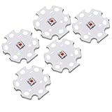 LEDGUHON 3W 3535 SMD High Power COB LED Chip - Red (675-680nm), 5Pcs with 20mm Aluminum Star PCB Heat Sink, for LED Replacement & DIY Lighting Projects (2.2-2.6V, 700mA, 120 Degree)