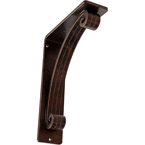 Ekena Millwork BKTM02X05X08TLEACO Metal Bracket, 2" W x 5 1/2" D x 8" H, Antiqued Copper