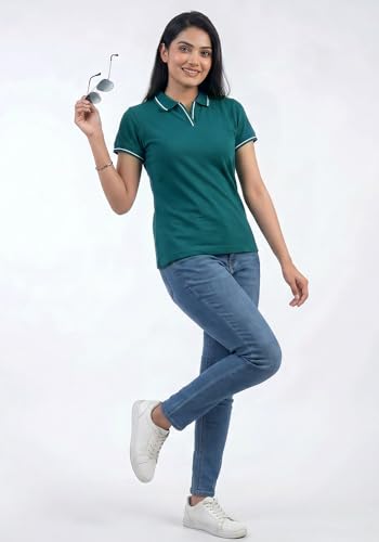 Image of Wear Your Opinion Womens Premium Pique Polo Collar Neck T-Shirt Womens Premium Pique Polo Collar Neck T-Shirt (Design: Tipped Polo)
