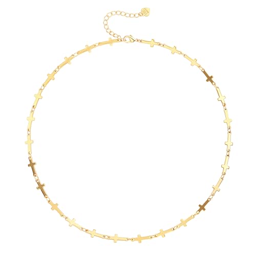 Aobei Pearl 18K Gold Plated Paperclip Chain Choker Satellite Chain Freshwater Cultured Biwa Pearl Pendant Necklace Dainty Jewelry for Women