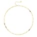 18k Gold Satellite Chain Choker Lava Bead Pendant Necklace Dainty Jewelry for Women 16''