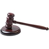 Wooden Gavel and Block Set, Handcrafted Vintage Old View Finish Wood Gavel Round Hammer Sound Block for Lawyer Judge Auction Court, and Gift, Desk Accessory for President of Local Club, Brown