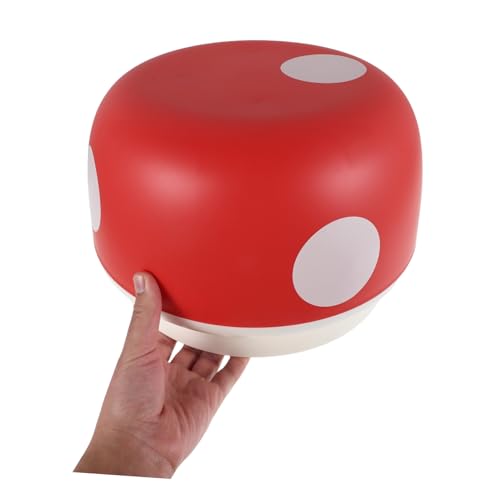 Tabouret à chaussures structure stable en PP motif champignon rouge - 6