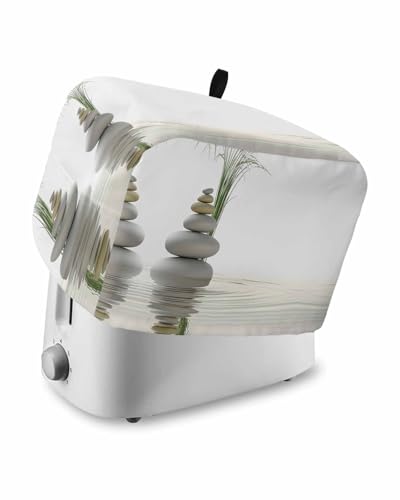 Toaster Cover 4 Slice, Peaceful Water Ripple Dustproof Bakeware Oven Protector with Top Hook, Elegant Rustic Smooth Rock Waterproof Small Kitchen Appliance Toasters Dust Cover, 12