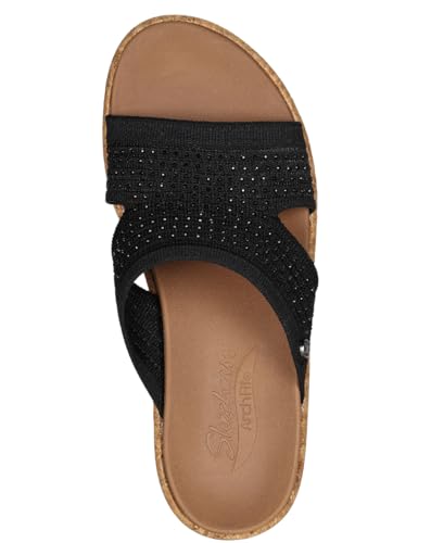 Skechers Skechers Women's Arch Fit Beverlee Sneaker, Navy Knit Mesh Rhinestone Trim, 6 UK