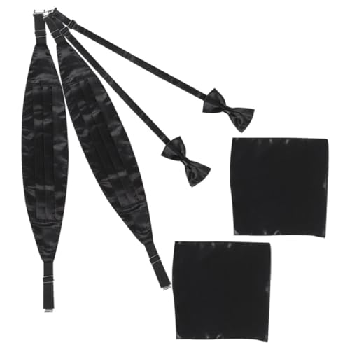 Set formal de pajarita y fajín para hombre, negro