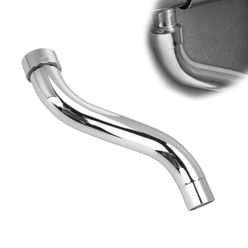 HERKINDNESS S-Rohrauslauf, 3/4 Zoll Wasserhahn Auslauf, Edelstahl S-Auslauf, Drehbares Design Rohrauslauf für Armatur, Geeignet für Badezimmer, KüchenspüLen, Balkone