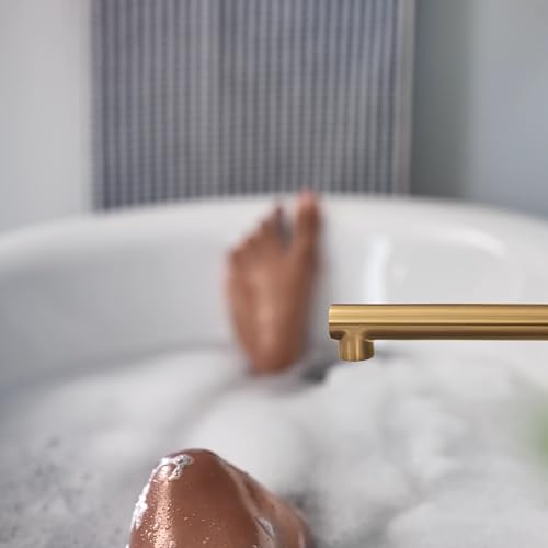 Moen Align Brushed Gold Single Handle Wall Mount Tub Filler High Flow Tub Faucet with 10" Spout Reach, WT391BG by Moen - Image 7