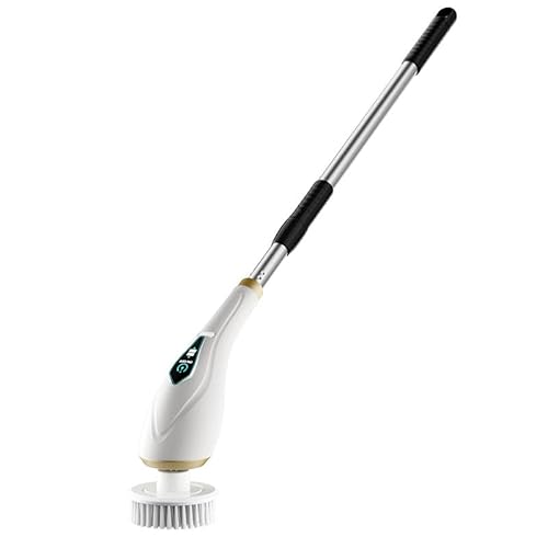 Electric Cleaning Brush, Household Electric Spin Scrubber Rotating Cleaner with 8 Replaceable Brush Heads, Extension Handle, 2 Speeds, LED Display Brush for Kitchen, Floor, Bathroom, Car Cleaning - Image 3