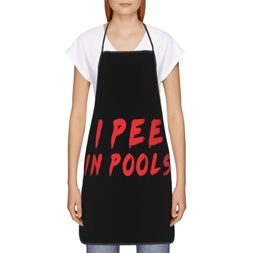 Oudrspo I Pee in Pools Apron Home Kitchen Cooking Baking Gardening For Women Men, Funny Creative Gift Aprons