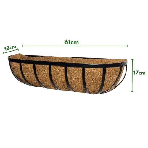 Vaso Jardineira de Fibra de Coco de Parede com Suporte 60cm