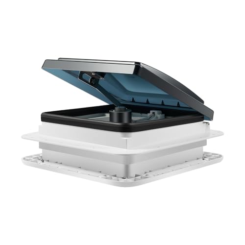 LENDISIY Roof Window Vent 28 x 28 cm Motorhome Roof Fan Roof Fan with LED Roof Hatch Caravan Roof Hood Roof Window Roof Hatch Vent for Caravans Motorhomes Caravan