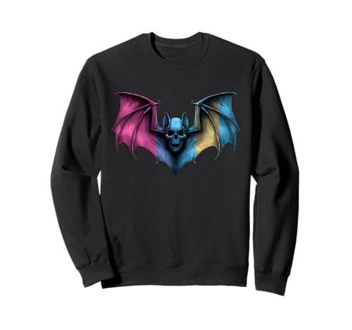 Pansexual Bat Skull Goth Halloween Pan Pride Colors Gothic �g���[�i�[