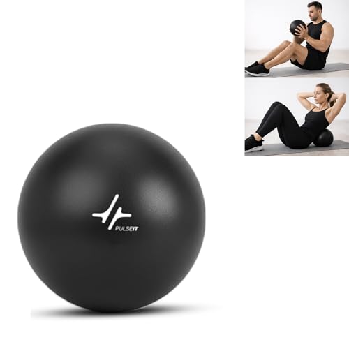 Image of PulseITOrbit Yoga Ball 25cm for Exercise, Balance & Core Strength | Anti-Burst Mini Pilates Ball for Home Workout, Yoga, Stability Training & Physical Therapy | Inflatable Soft Gym Ball (Black)