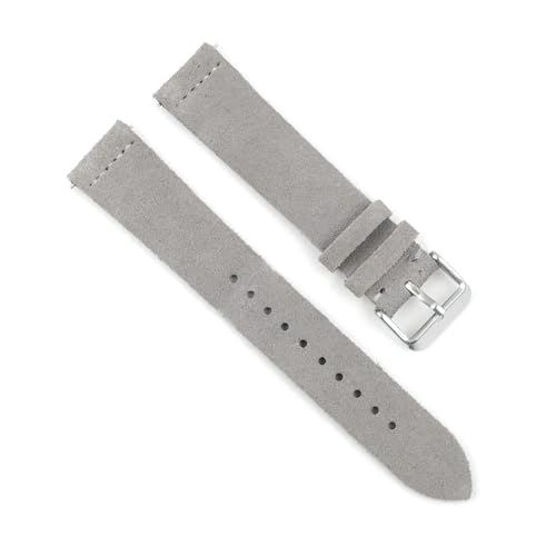 Bracelet montre en cuir véritable gris 22mm au design épuré pour homme et femme