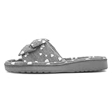 The Slipper Company Grey Womens Bow Mule Slipper - Size 4 UK - Grey