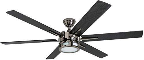 Honeywell Ceiling Fans Kaliza, 56 Inch Indoor Modern Led Ceiling Fan With Light And Remote Control, Dual Mounting Options, 6 Blades With Dual Finish, Reversible Motor - 51035-01 - (Gun Metal) #TOP7