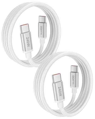 USB C to USB C Cable 3ft, 2-Pack 240W USBC to USBC Charger Cable Braided for iPhone 17 Air 16 15 Pro Max Charger Cord, USB-C to C Fast Charging Cable for Samsung S25, MacBook Pro/Air, iPad, Laptop