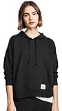 Calvin Klein Women's Monogram Lounge Long Sleeve Hoodie Sweater, Black, M