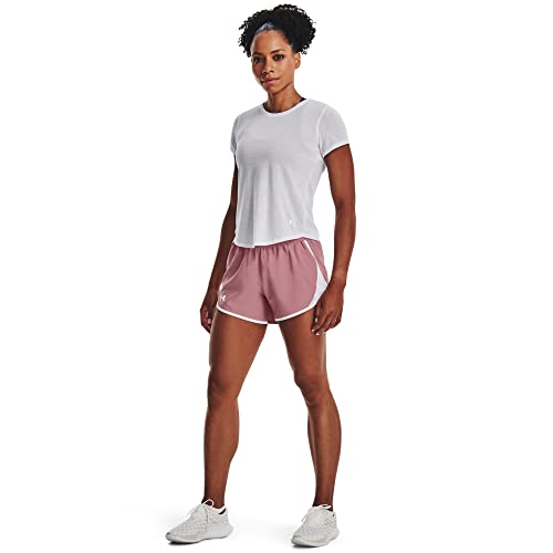 Under Armour Womens Fly By 2.0 Running Shorts , (697) Pink Elixir / White / Reflective , Medium #TOP2