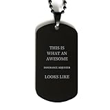 Insurance Adjuster Engraved Black Dog Tag - This is What an Awesome Insurance Adjuster Looks Like - Gifts for Graduation, Christmas, Veterans Day