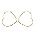 MengPa Heart Hoop Earrings for Women Titanium Stainless Steel Jewelry Gold G3298