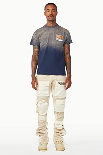 Men's Noriko Beige/Ivory Stacked Flare Track Pant2