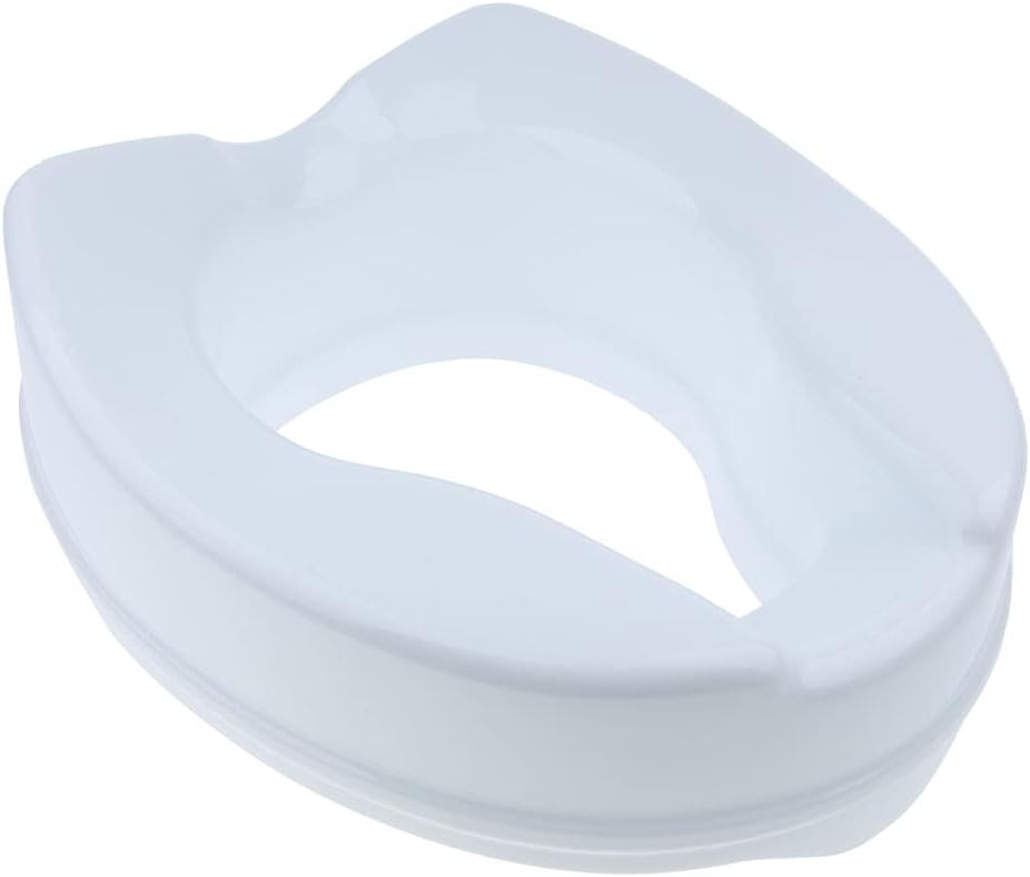 Newmind Portable Plastic Toilet Seat Riser Raised Elevated Safety White Without Cover - 4 Inch : Health & Household