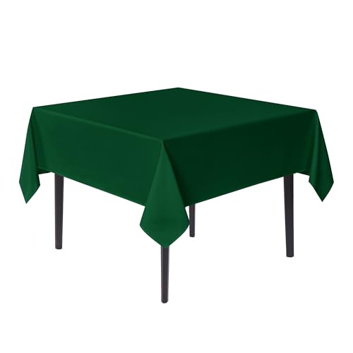 Image of sancua Small Square Tablecloths, Hunter Green Table Cloth, 36x36 Inch | For Square or Round Tables, Washable Polyester Fabric Cover, For Nightstand End Bedside Tables