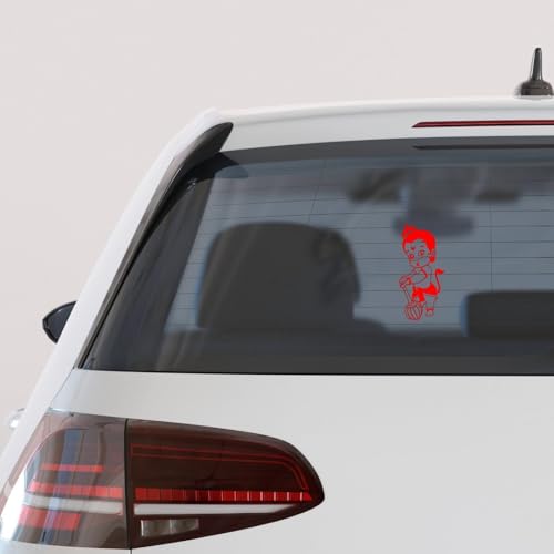 Image of KREEPO Pack of 2 Lord Hanuman Religious Self-Adhesive Vinyl Car Decal Sticker for Exterior Use| Dashboard| Windshield (Red)