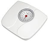 LITTLE BALANCE 8935 Confort 150, Bilancia pesapersone meccanica, Bilancia con schermo XL, Forma compatta, 150 kg, Bianco