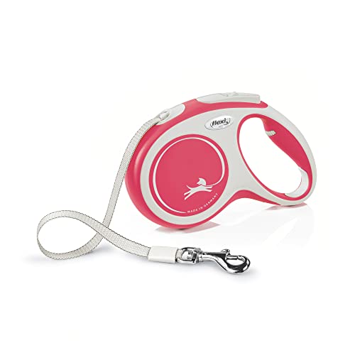 Flexi® Comfort M | Laisse rétractable à Sangle de 5 m pour Chiens jusqu'à 25 kg | Rouge | Laisse à Enrouleur pour Chien | Poids : 300 g | Dimensions : 11,6 x 18,8 cm