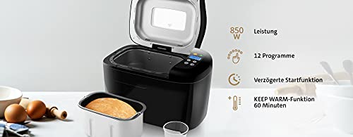 ETA Brotbackautomat Harmony 2 I 850W I 12 Automatikprogramme I Warmhaltefunktion I Timer I Antihaftbeschichtung I Marmelade und Joghurt Programm 3 ETA Brotbackautomat Harmony 2 I 850W I 12 Automatikprogramme I Warmhaltefunktion I Timer I Antihaftbeschichtung I Marmelade und Joghurt Programm