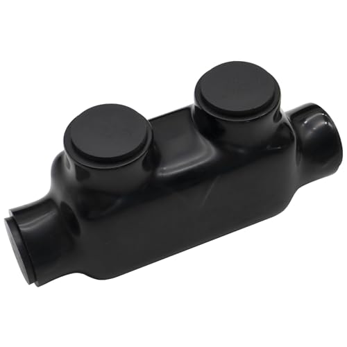 750Kcmil-1/0AWG Insulated 1 Port Inline Splice Connector Black Wire Connectors,Allen Hex 3/8" Insulated Cable Connectors Pre-Loaded Oxide Inhibitors,UL Listed(1pcs)