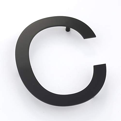 Mellewell Floating House Letters 5 Inch Stainless Steel Black, Comtemporary Style, Letter C, HN05HB-C - Thumbnail 2