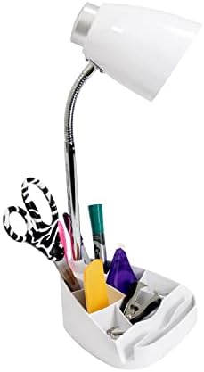 Simple Designs LD1002-WHT Gooseneck Organizer Desk Lamp with iPad...