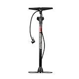 HEYNER® 216300 Hand Luftpumpe mit Manometer Black Edition