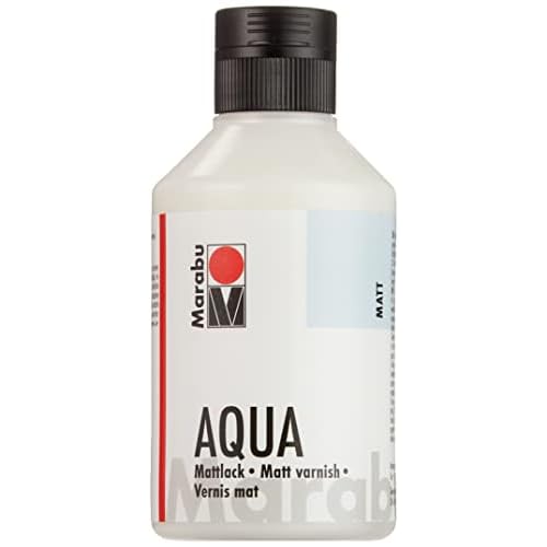 Marabu 11360013000 - Farbloser aqua Mattlack, transparent - matter Acryl - Lack auf Wasserbasis, für Hobby und Freizeit, zum Lackieren vieler Bastelarbeiten und Materialien, 250 ml Flasche