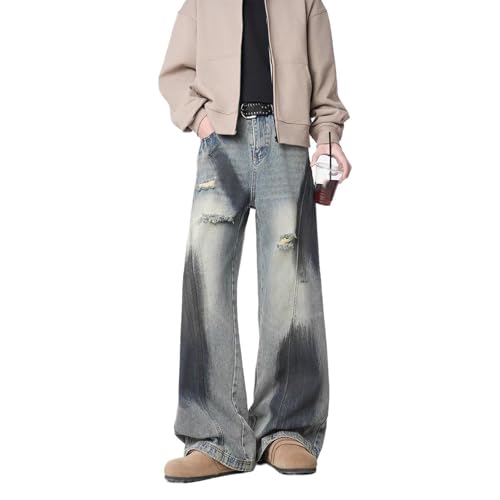 Men's Jeans Spring American Denim Loose Straight Long Pants for Men