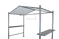 Sorara, gazebo per barbecue, colore grigio scuro, dimensioni 265 cm x 150 cm