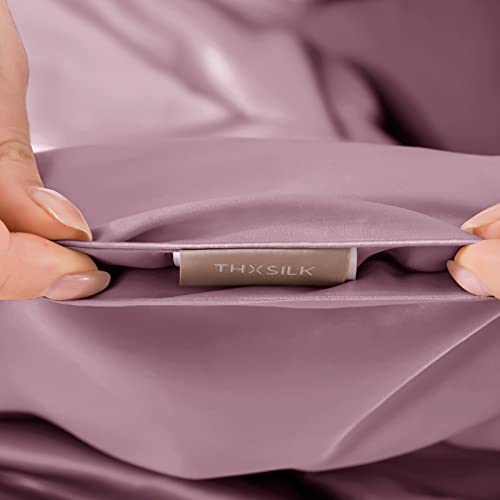 Thxsilk 100% Silk Inside And Out Luxury Throw Blanket For Sofa Office Travel Children (Purple, 53X70 Inch) #TOP4