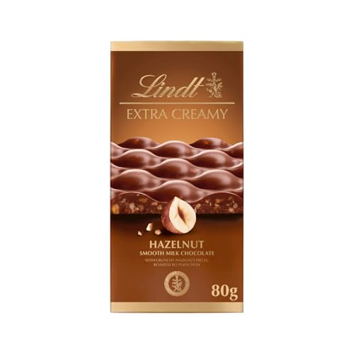 Lindt Extra Creamy Hazelnut Milk Chocolate Bar 80g