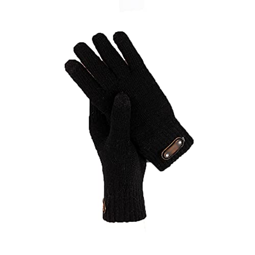 Guantes cortaviento PooBa contra manos frías con doble capa cálida de punto invernal