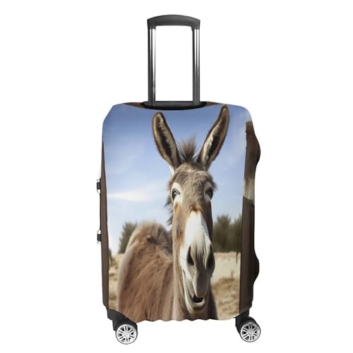 Housse de protection valise Funny Donkey élastique anti-rayure blanche taille S