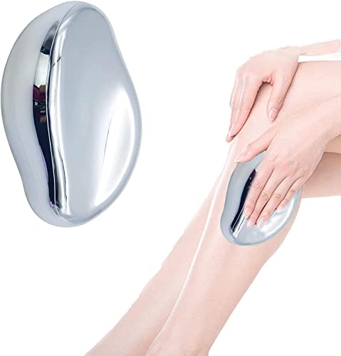 Crystal Hair Remover, Crystal Hair Eraser, Glass Hair Removal Tool, Herramienta para la eliminación del Vello Exfoliante Indolor, Gentle Hair Removal, Washable, Reusable, Depilación física (Plata) Cover